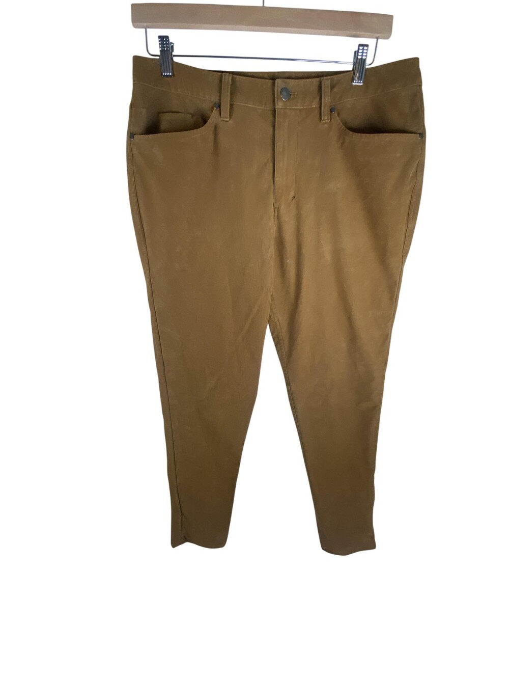 Lululemon Pants Mens FITS 35x34 Brown Canvas Chino Slim Tapered 5 Pocket Casual